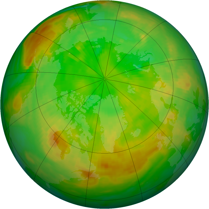 Arctic ozone map for 27 June 1982